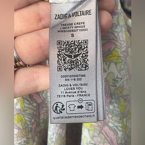 Zadig & Voltaire floral blouse. Small. NWT - Picture 7 of 8